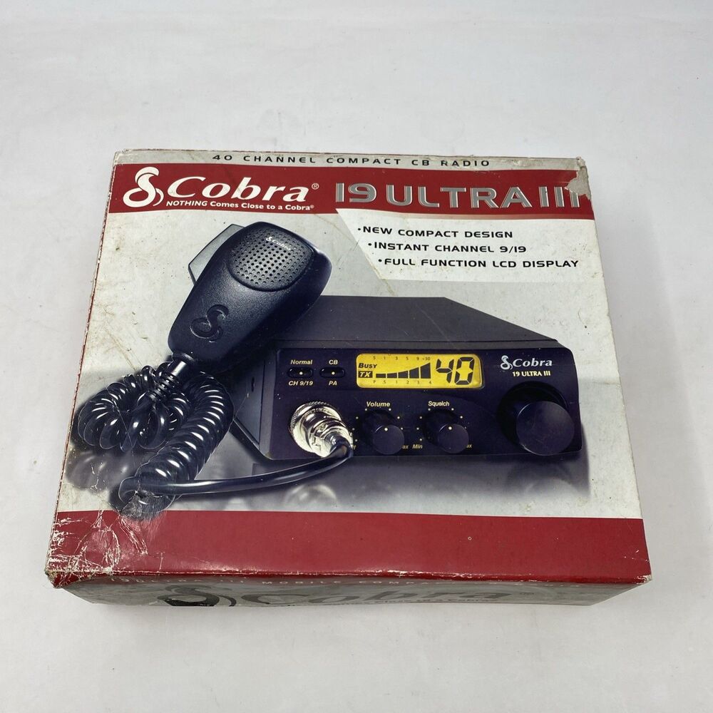 Black Cobra 19 Ultra III Mobile CB Radio w/ Microphone Untested
